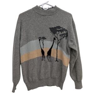 Vintage Gray Cashmere Giraffe Sweater Size 38 - Read